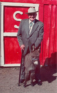 Gerald L. K. Smith and his miniture donkey